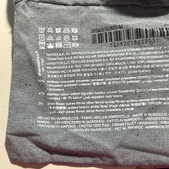 NWOT. Zara Gray Cotton Blend Unisex Plain Logo Shoppers/Tote Bag. - Picture 6 of 6